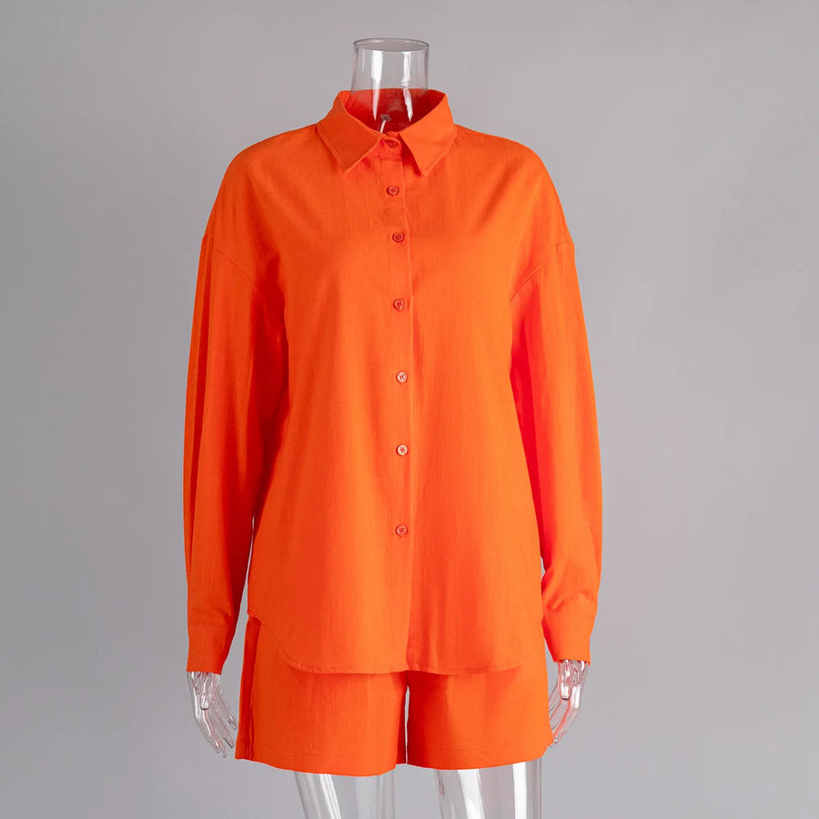 Women's Long Sleeve Comfort Lapel Full Two Piece Set
