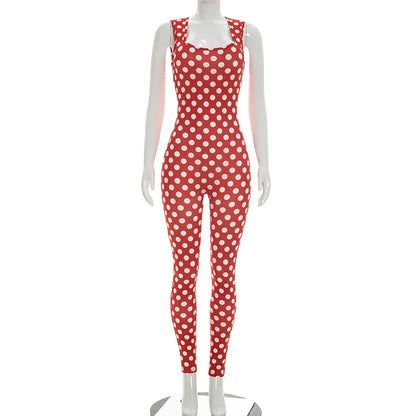 Joskaa Polka Dot Backless Sleeveless Bodycon Romper - romper image 6
