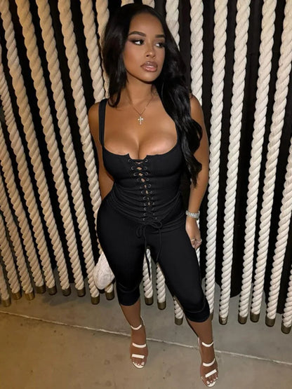 Women's Knit Cutout Crop Ribbed Two Piece Set