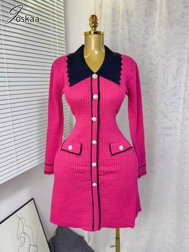 Wholesale Women's Knit Long Sleeve Ribbed Dress Green – Side View