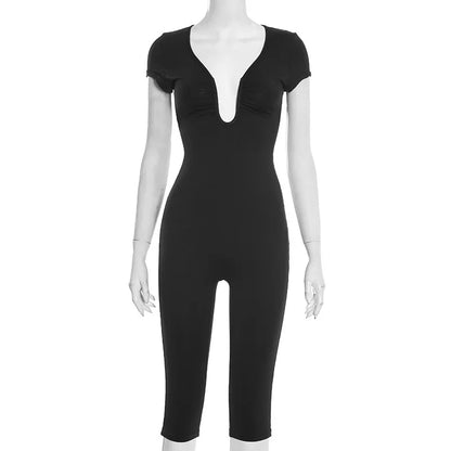 Joskaa Zip Up Short Sleeve Bodycon Romper - romper image 5