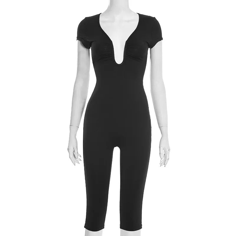 Joskaa Zip Up Short Sleeve Bodycon Romper - romper image 5