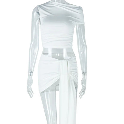 Women's Crop Mini Chic and Elegant Two Piece Set