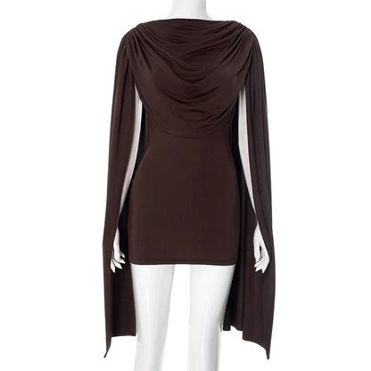 Women's Ruched Bodycon Elegant Round Neck Mini Dress