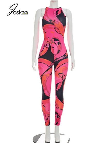 Women's Zip Up Sleeveless Bodycon Romper - Back View