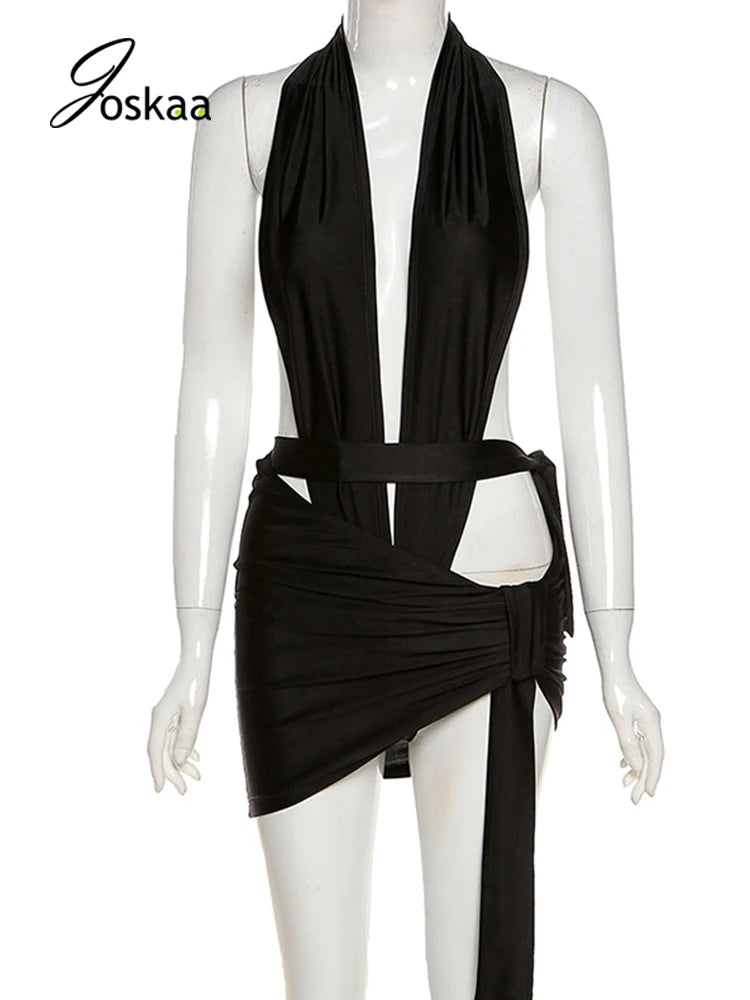 Women's Backless Sleeveless Bodycon Two Piece Set 10 – Back View