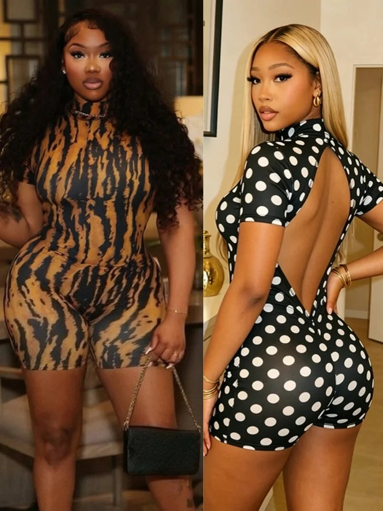 Women's Ruched Backless Bodycon Romper - Additional View 8