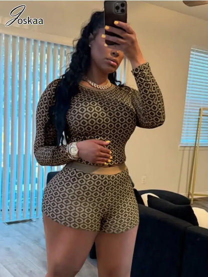 Wholesale Women's Long Sleeve Crop Two Piece Set – Women's Fashion Wholesale – Front View