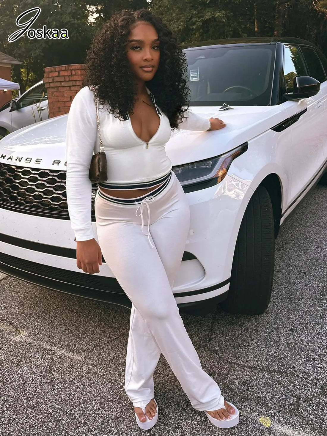 Women's Long Sleeve Crop Flare Two Piece Set – Women's Fashion Wholesale – Front View
