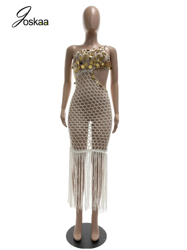 Women's Sequin Knit Backless Ribbed Dress Black – Back View