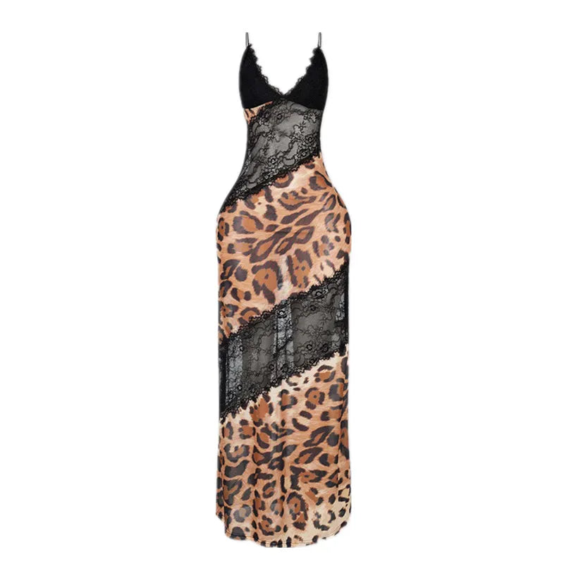 Women's Mesh Lace V-neck Sleeveless Maxi Dress - Additional View 7