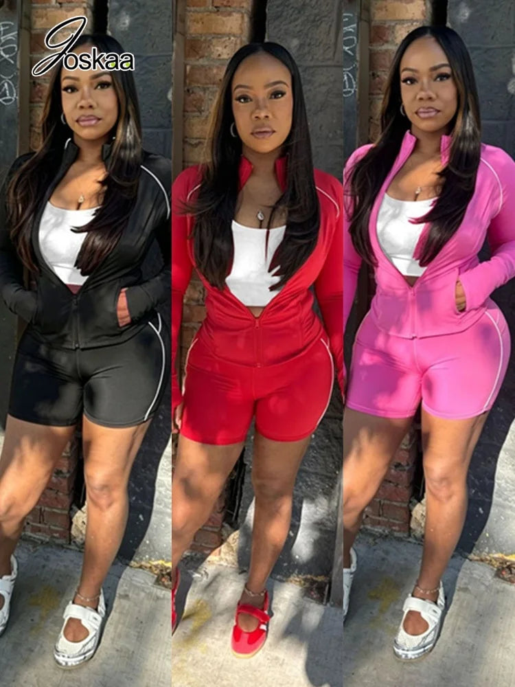 Women's Long Sleeve High Waist Two Piece Set – Women's Fashion Wholesale – Front View