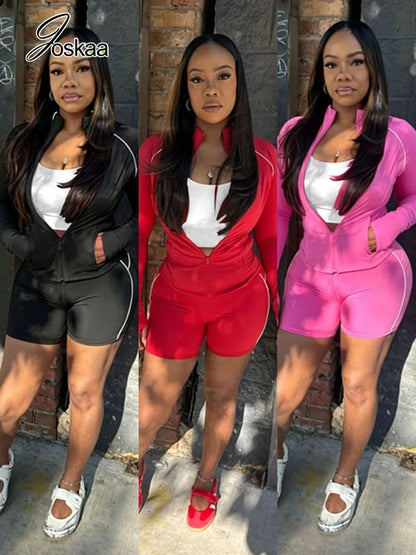 Women's Long Sleeve High Waist Two Piece Set – Women's Fashion Wholesale – Front View