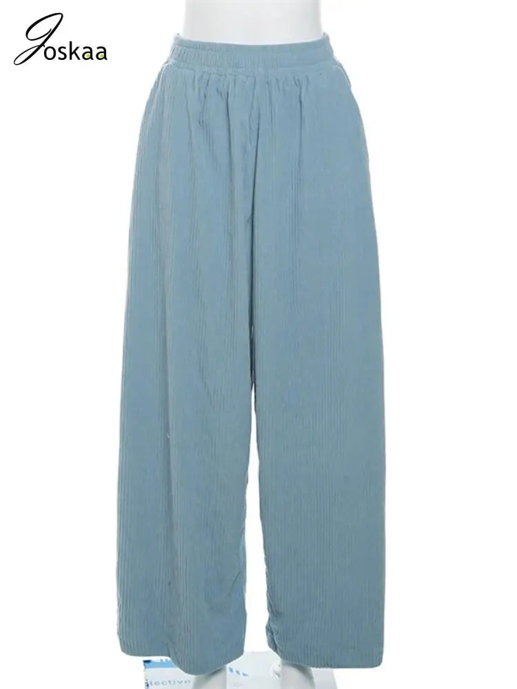 Women's High Waist Flare Wide Leg Solid Pants Black – Back View