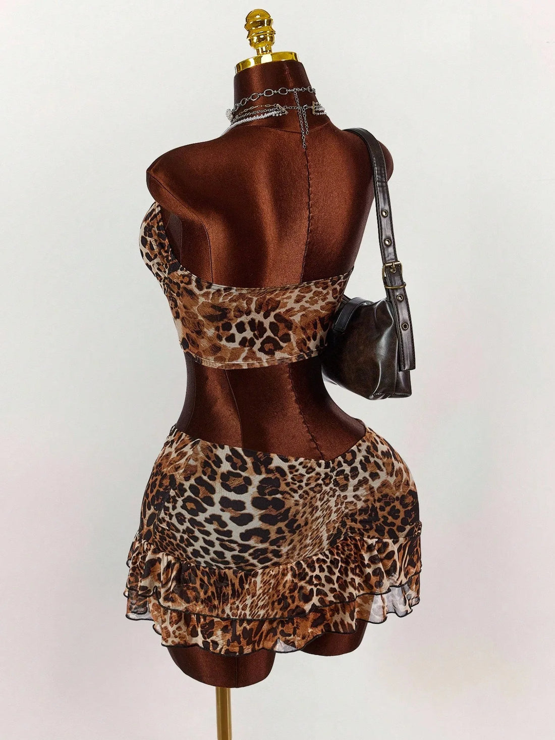 Joskaa Leopard Print Strapless Mini Two Piece Set - two piece set image 5