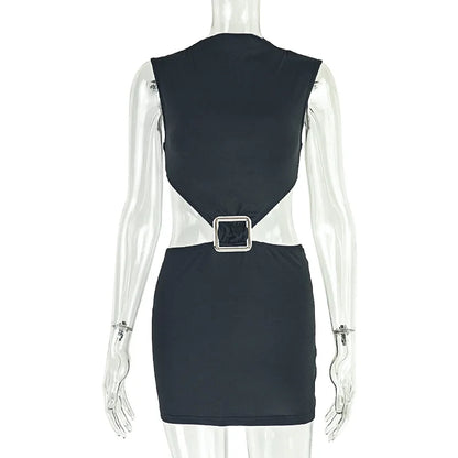 Women's Backless Cutout Sleeveless Mini Dress