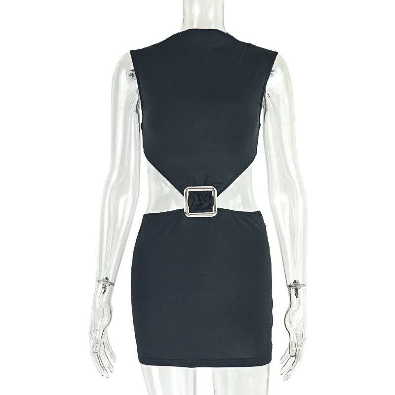 Women's Backless Cutout Sleeveless Mini Dress