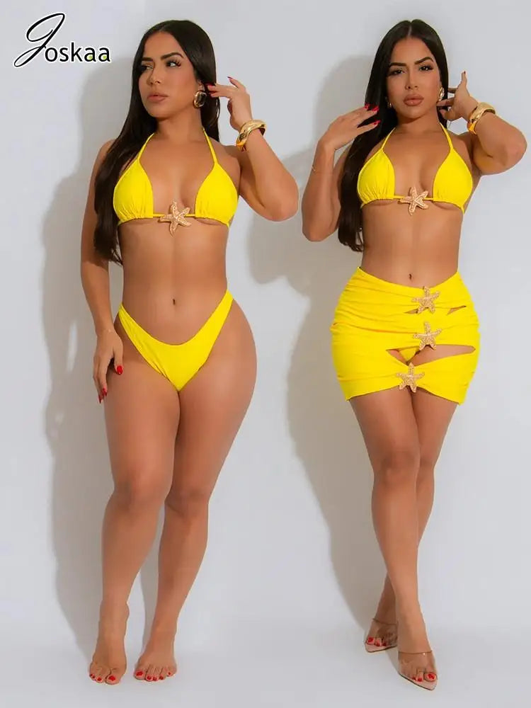Women's Cutout Mini Swimwear Piece Bra Bikini Set – Women's Fashion Wholesale – Front View