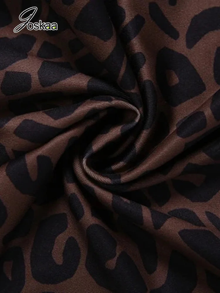 Women's Leopard Print Backless Halter Sleeveless Romper - Model Wearing Style
