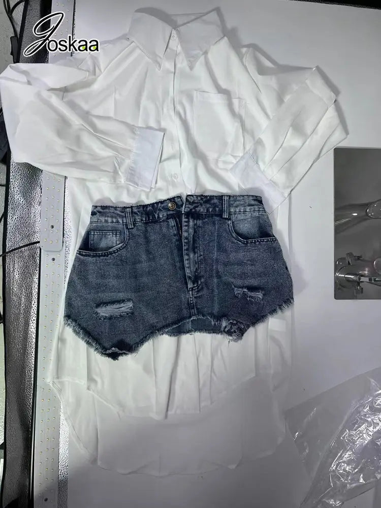 Wholesale Women's Denim Long Sleeve Two Piece Set 193 – Detail View