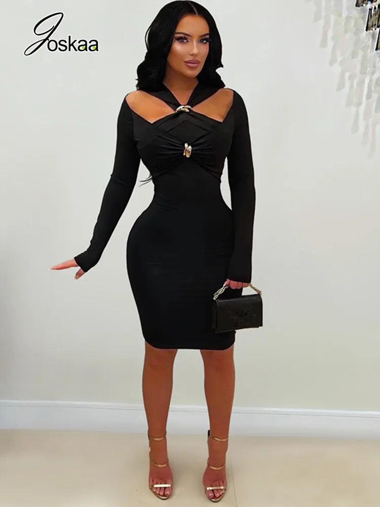 Women's Cutout Long Sleeve Bodycon Dress – Women's Fashion Wholesale – Front View