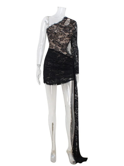 Wholesale Women's Lace Cutout Bodycon Mini Dress 193 – Back View