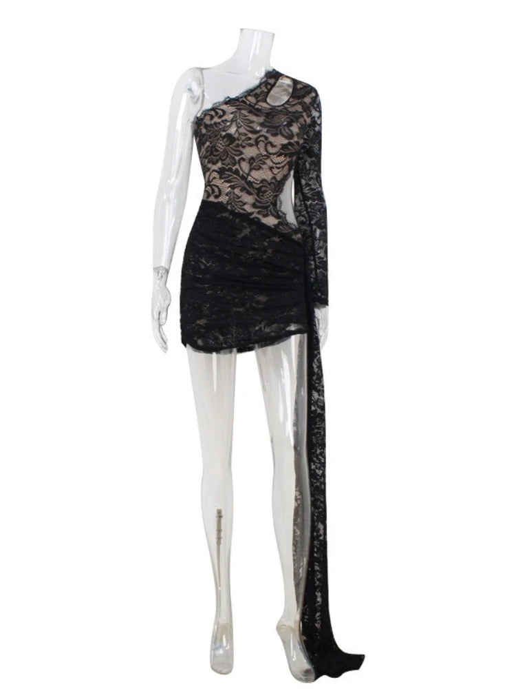Wholesale Women's Lace Cutout Bodycon Mini Dress 193 – Back View