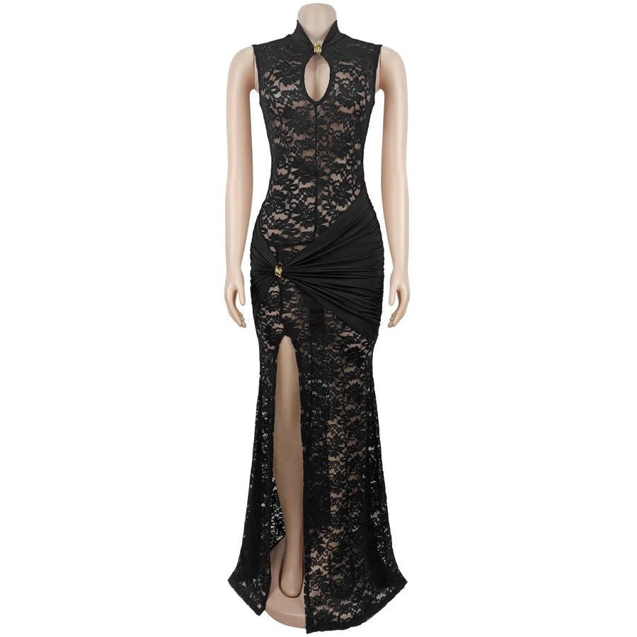 Joskaa Lace Cutout Sleeveless Bodycon Maxi Dress - maxi dress image 7