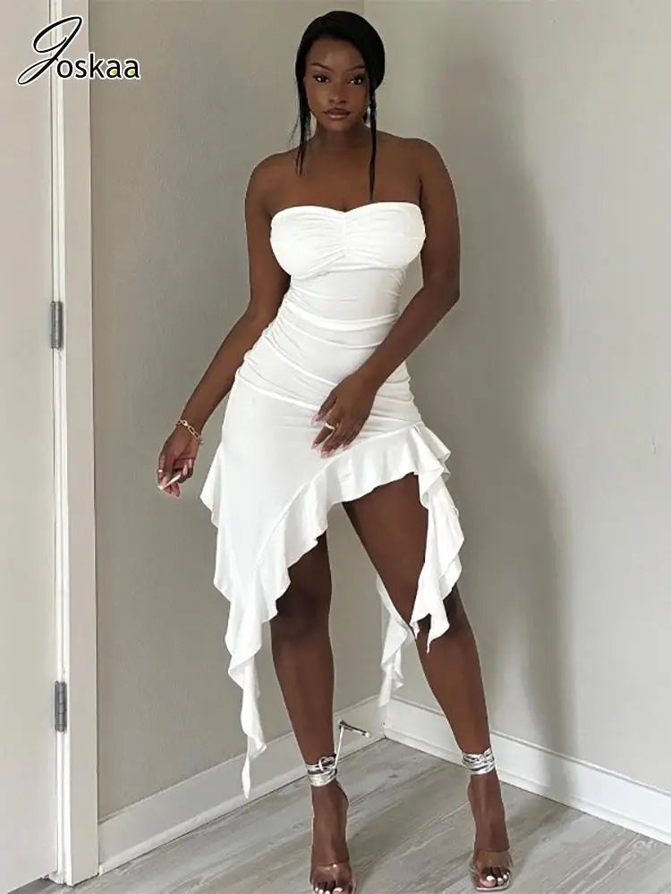 Women's Ruched Strapless Bodycon Maxi Dress – Women's Fashion Wholesale – Front View