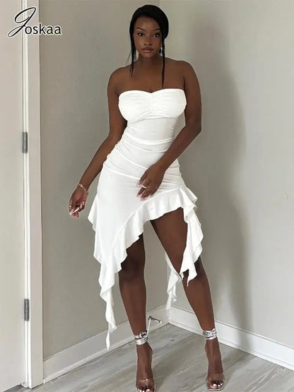 Women's Ruched Strapless Bodycon Maxi Dress – Women's Fashion Wholesale – Front View