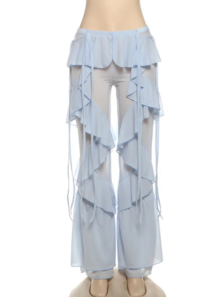 Women's High Waist Flare Fall Irregular Pants