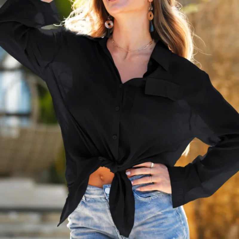Joskaa Long Sleeve Top Oversized White Shirt - top image 6