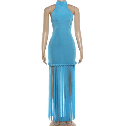 Joskaa Backless Halter Sleeveless Bodycon Maxi Dress - maxi dress image 5