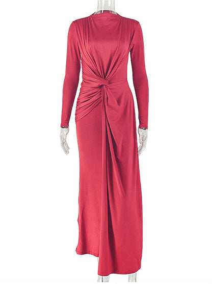 Joskaa Ruched Long Sleeve Bodycon Maxi Dress - maxi dress image 2