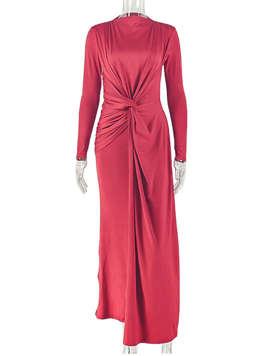 Joskaa Ruched Long Sleeve Bodycon Maxi Dress - maxi dress image 2