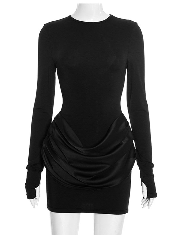 Joskaa Ruched Long Sleeve Bodycon Mini Dress - mini dress image 2