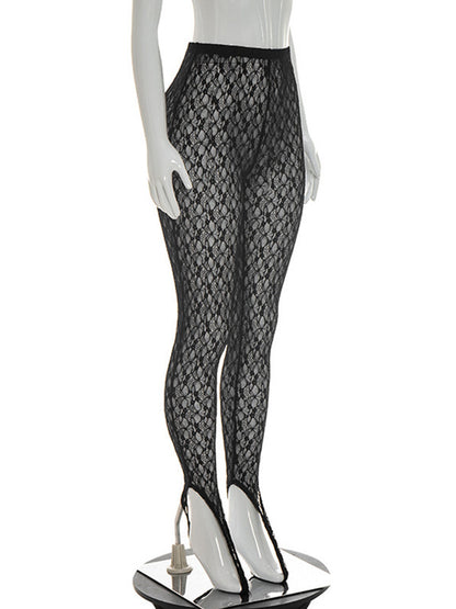 Joskaa Lace Mesh Bodycon High Waist Pants - pants image 5
