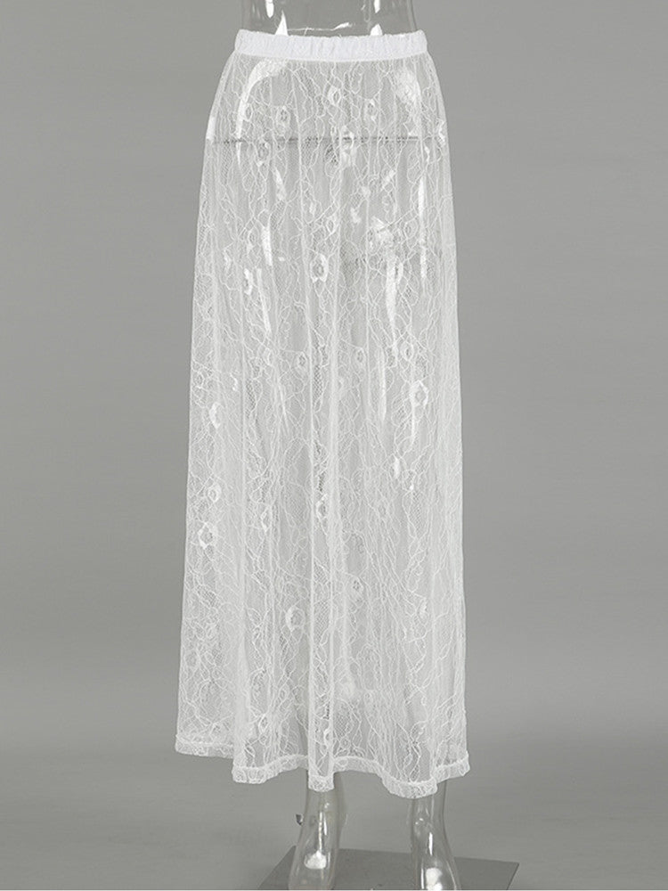 Joskaa Lace High Waist Maxi Skirt Fall See Through - skirt image 2