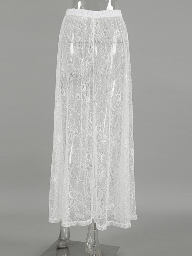 Joskaa Lace High Waist Maxi Skirt Fall See Through - skirt image 4