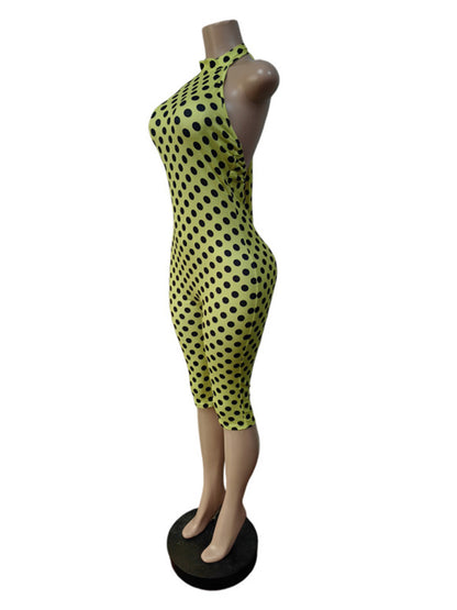 Joskaa Polka Dot Backless Halter Sleeveless Romper - romper image 3