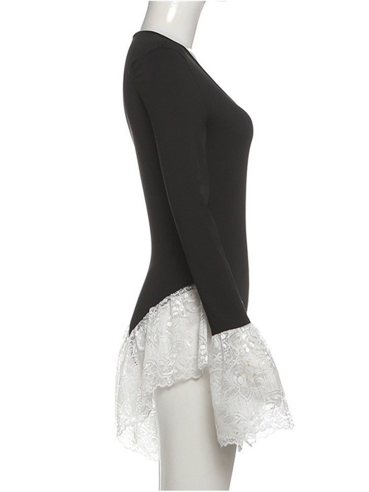 Joskaa Lace Long Sleeve Flare Bodysuit - bodysuit image 3