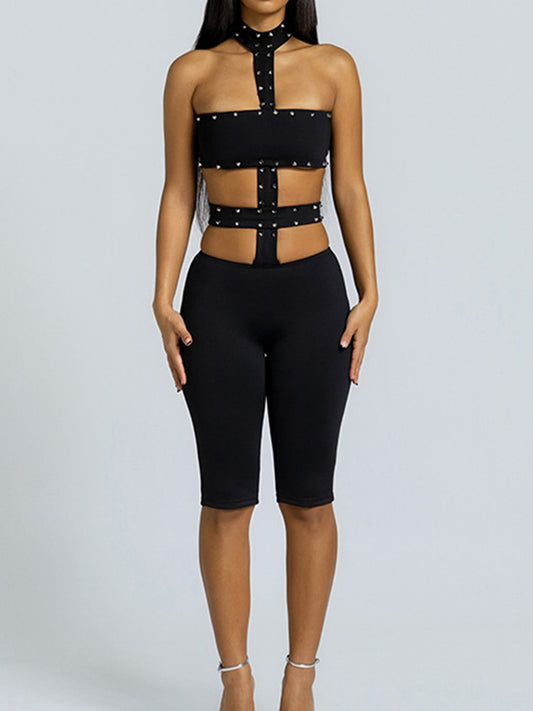 Joskaa Cutout Backless Halter Bodycon Romper - romper image 1