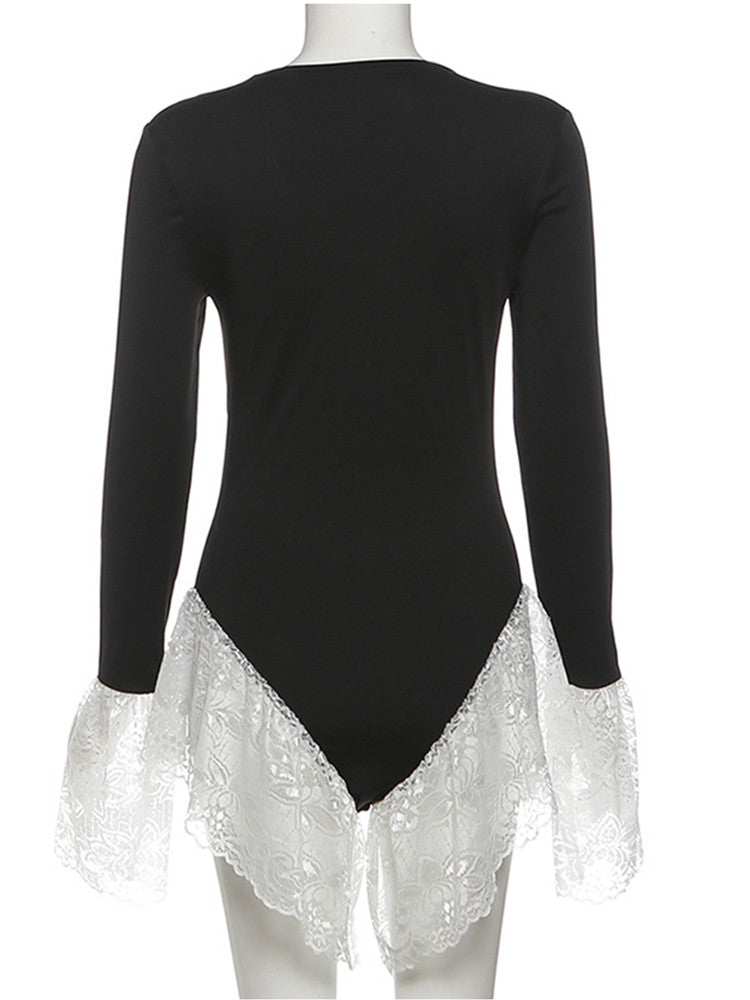 Joskaa Lace Long Sleeve Flare Bodysuit - bodysuit image 4