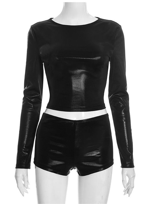 Joskaa Long Sleeve Crop Two Piece Set - two piece set image 2