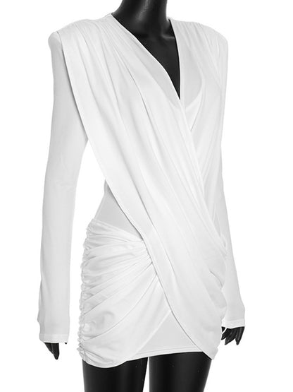 Joskaa Ruched Long Sleeve Bodycon Mini Dress - mini dress image 3