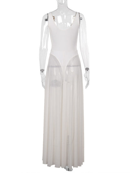 Joskaa Mesh Maxi Dress Solid Holiday See - maxi dress image 4