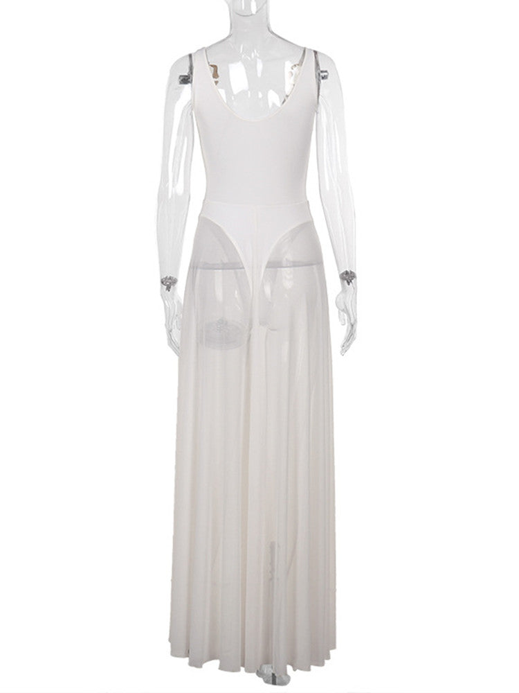 Joskaa Mesh Maxi Dress Solid Holiday See - maxi dress image 4