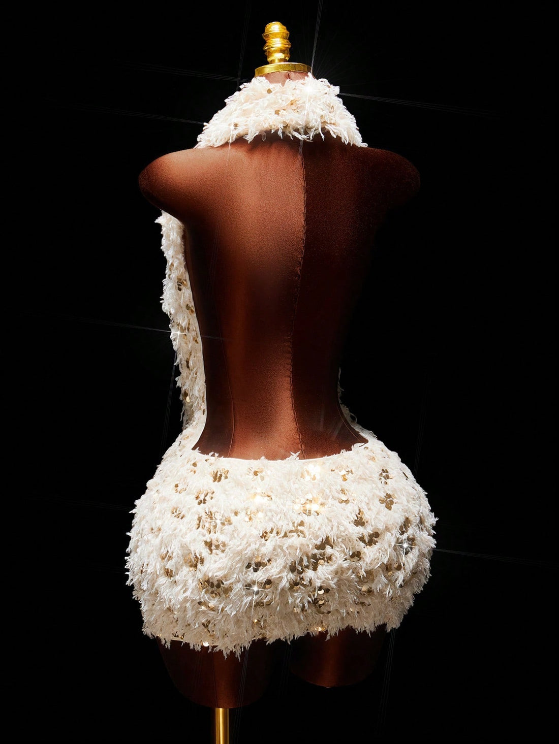 Joskaa Sequin Backless Halter Sleeveless Mini Dress - mini dress image 4