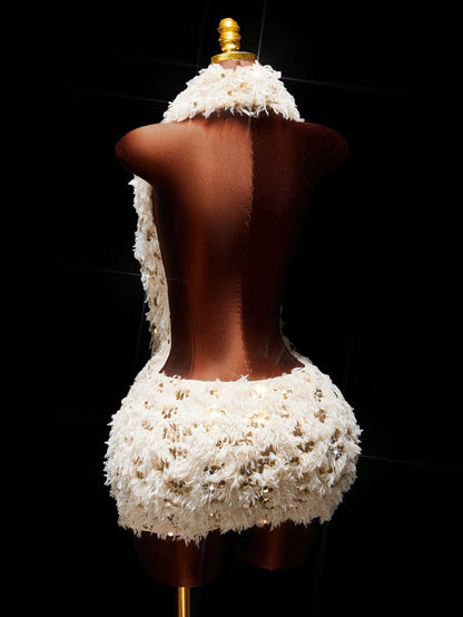 Joskaa Sequin Backless Halter Sleeveless Mini Dress - mini dress image 4