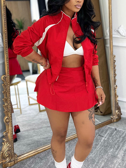 Joskaa Zip Up Long Sleeve Two Piece Set - two piece set image 1